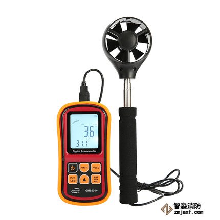 數(shù)字風(fēng)速計量程：0ｍ/ｓ～45ｍ/ｓ；精度：±3％